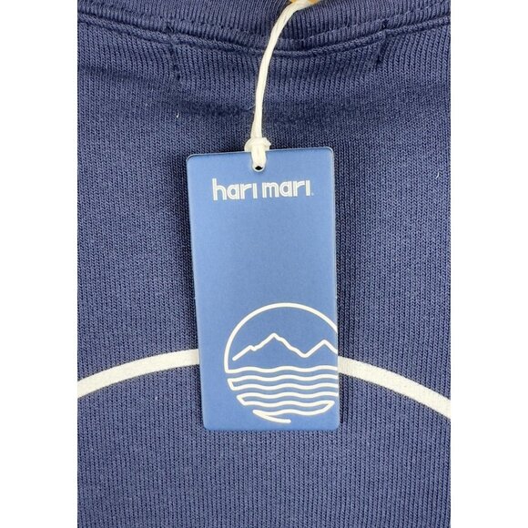 Hari Mari Sun & Sea Fleece Crewneck Powder Sweatshirt Men M Navy Blue Pullover - Picture 10 of 10